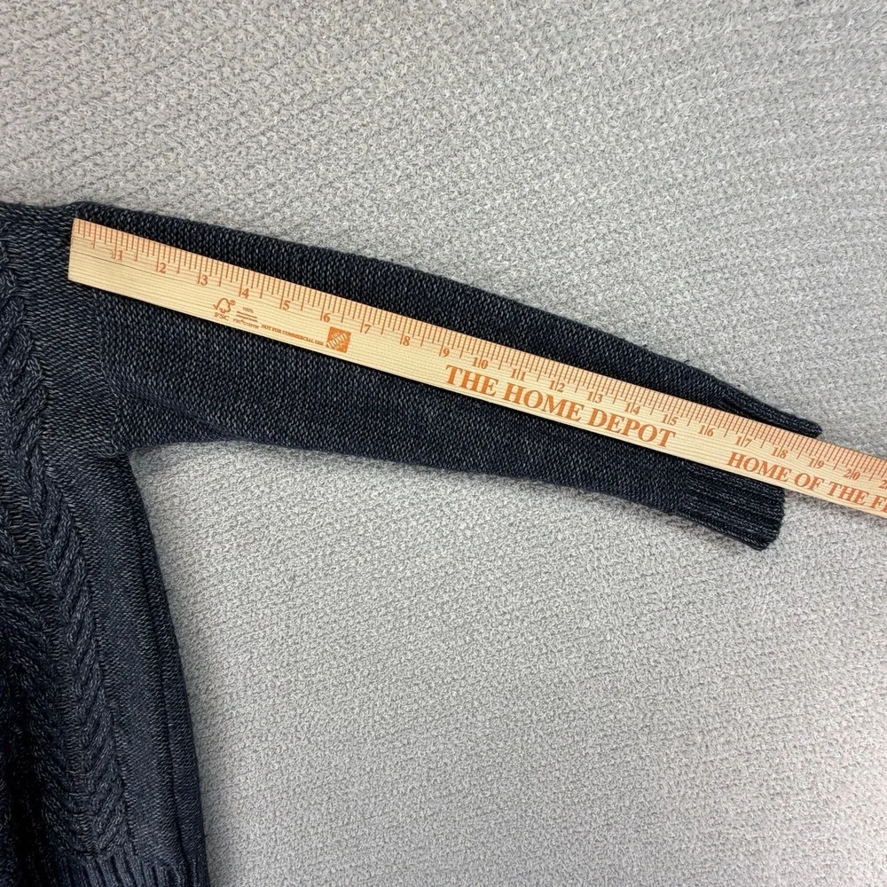 Banana Republic Cable Knit Sweater Mens Medium Blue Knarl Fisherman Preppy